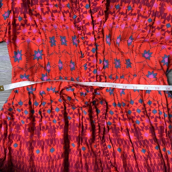 NEW FREE PEOPLE Rare Feeling Pleated Maxi Dress In Ruby Red - Picture 14 of 16